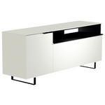LOWBOARD  160/66/45 cm  Typenauswahl, Beimöbel erhältlich, stehend, Abdeckplatte aus Glas  - Schwarz/Weiß, Design, Glas/Holzwerkstoff (160/66/45cm) - Moderano