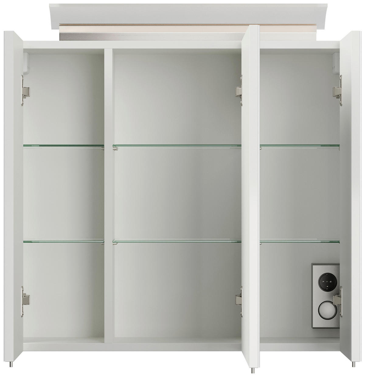 BADEZIMMER 3-teilig  in 170 cm  - Weiß Hochglanz, Trend, Glas/Holzwerkstoff (170cm) - MID.YOU
