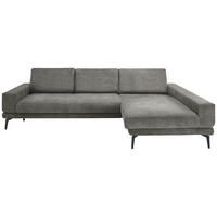 ECKSOFA Anthrazit Chenille  - Anthrazit/Schwarz, KONVENTIONELL, Textil/Metall (294/184cm) - SetOne by Musterring