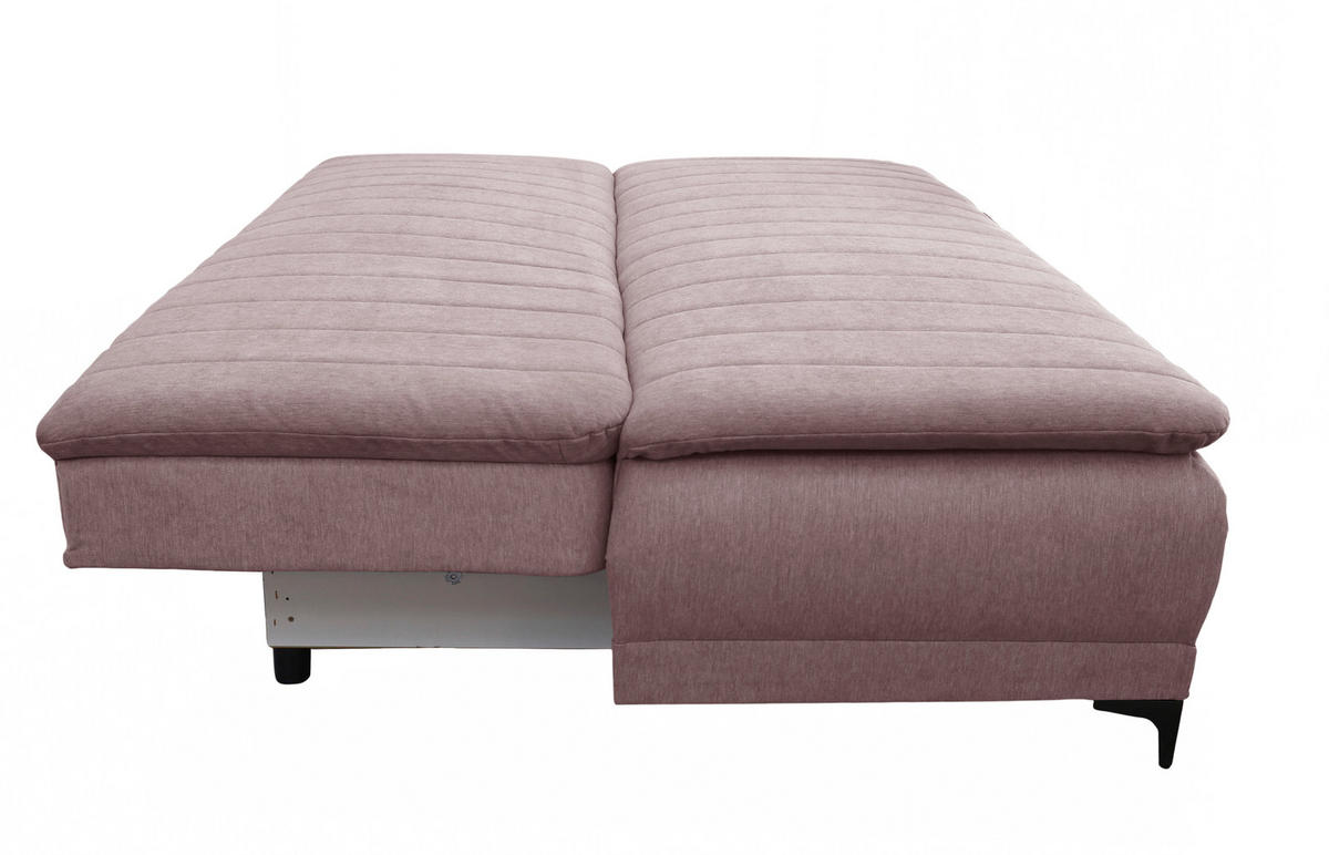 SCHLAFSOFA MOLISS in Flachgewebe Rosa  - Schwarz/Rosa, Basics, Textil/Metall (202/98/78cm) - Livetastic