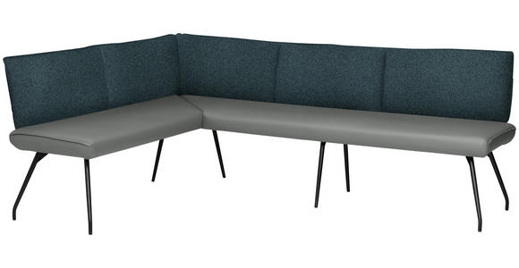 ECKBANK 165/225 cm  in Graublau  - Graublau/Schwarz, Design, Textil/Metall (165/225cm) - Moderano