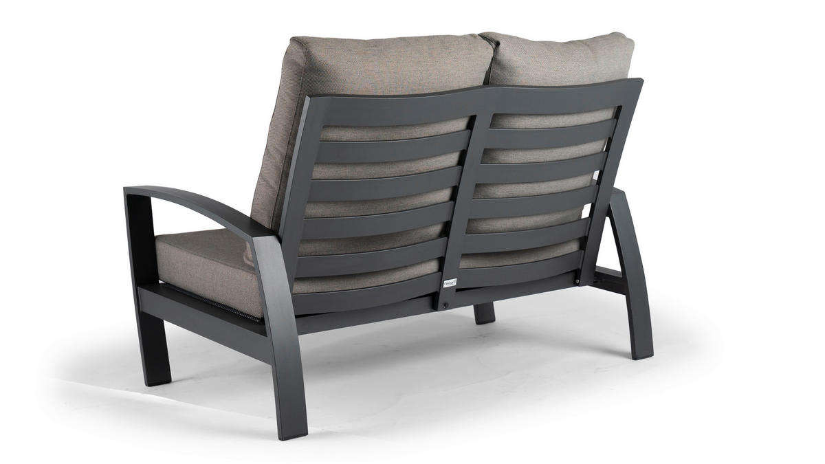 2-SITZER-BANK in Grau  - Grau, Basics, Textil/Metall (138/88/88cm) - Tierra Outdoor