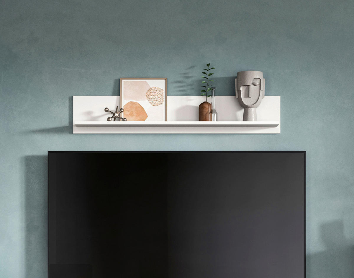 WANDBOARD Holzwerkstoff Weiß, Weiß Hochglanz  - Weiß Hochglanz/Weiß, Design, Holzwerkstoff (110/20/15cm) - Livetastic