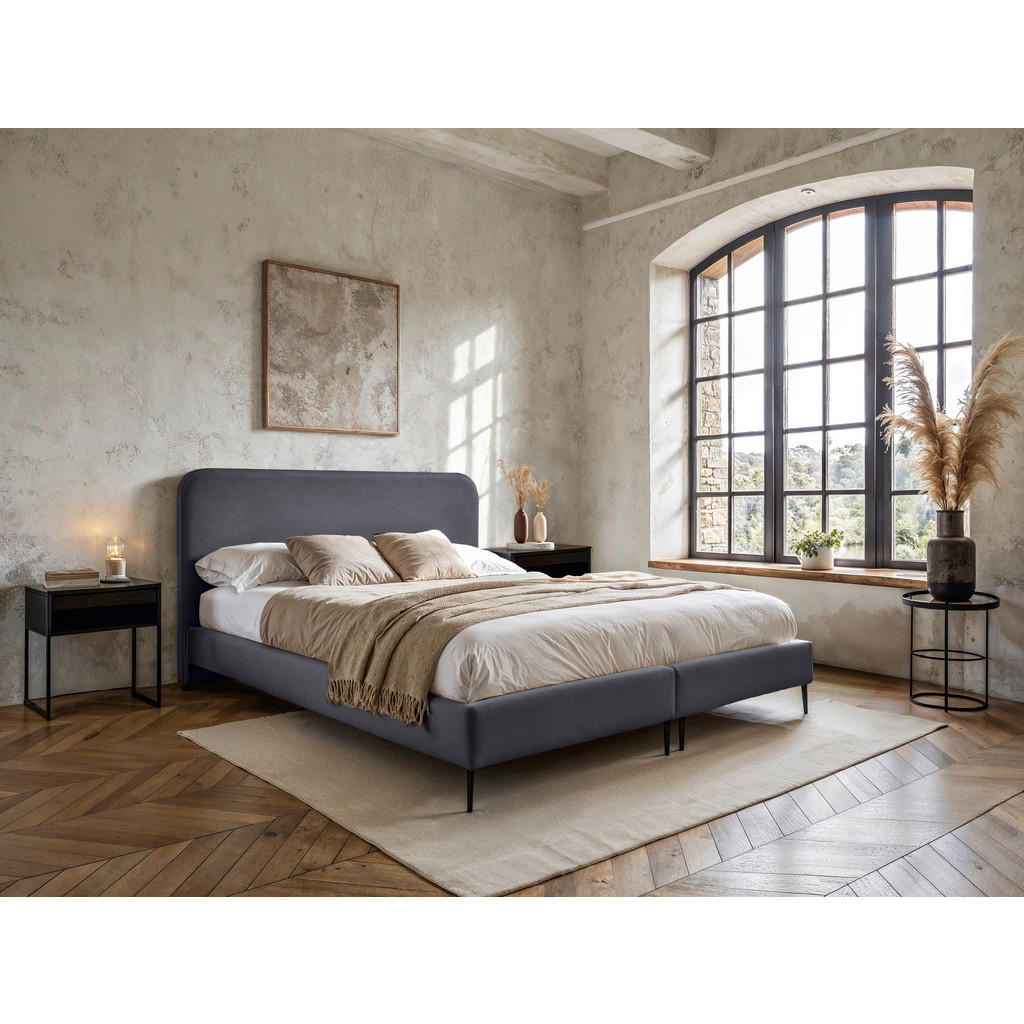 MID.YOU POSTEL BOXSPRING, 180/210 cm, šedá