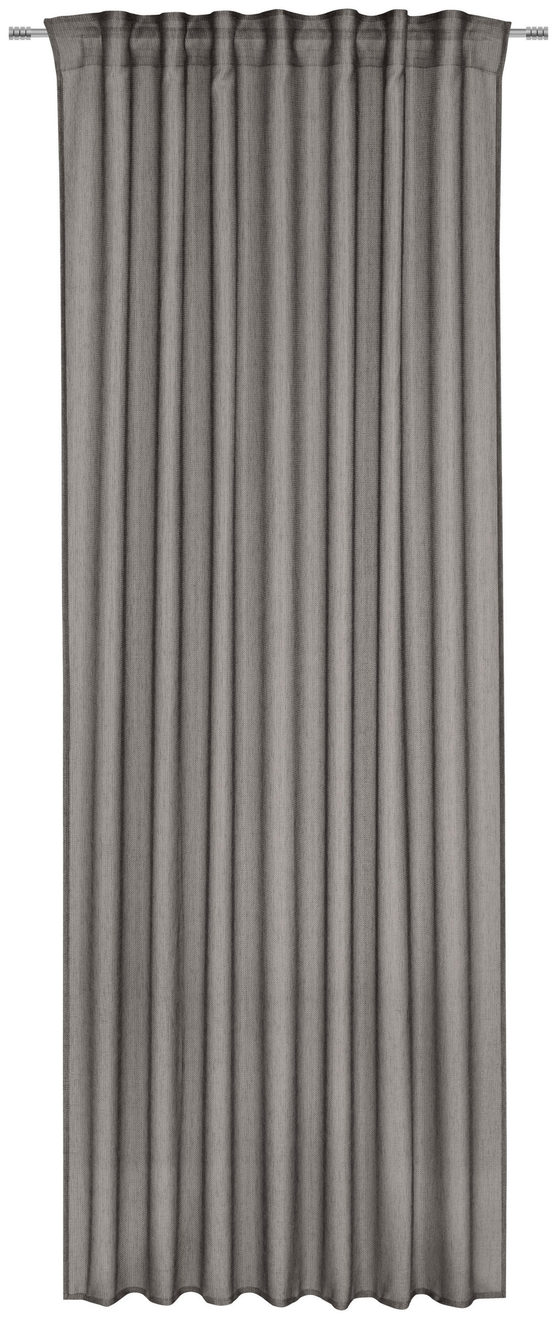 KÉSZFÜGGÖNY Áttetsző  - Szürkésbarna, Trend, Textil (140/245cm) - Esposa