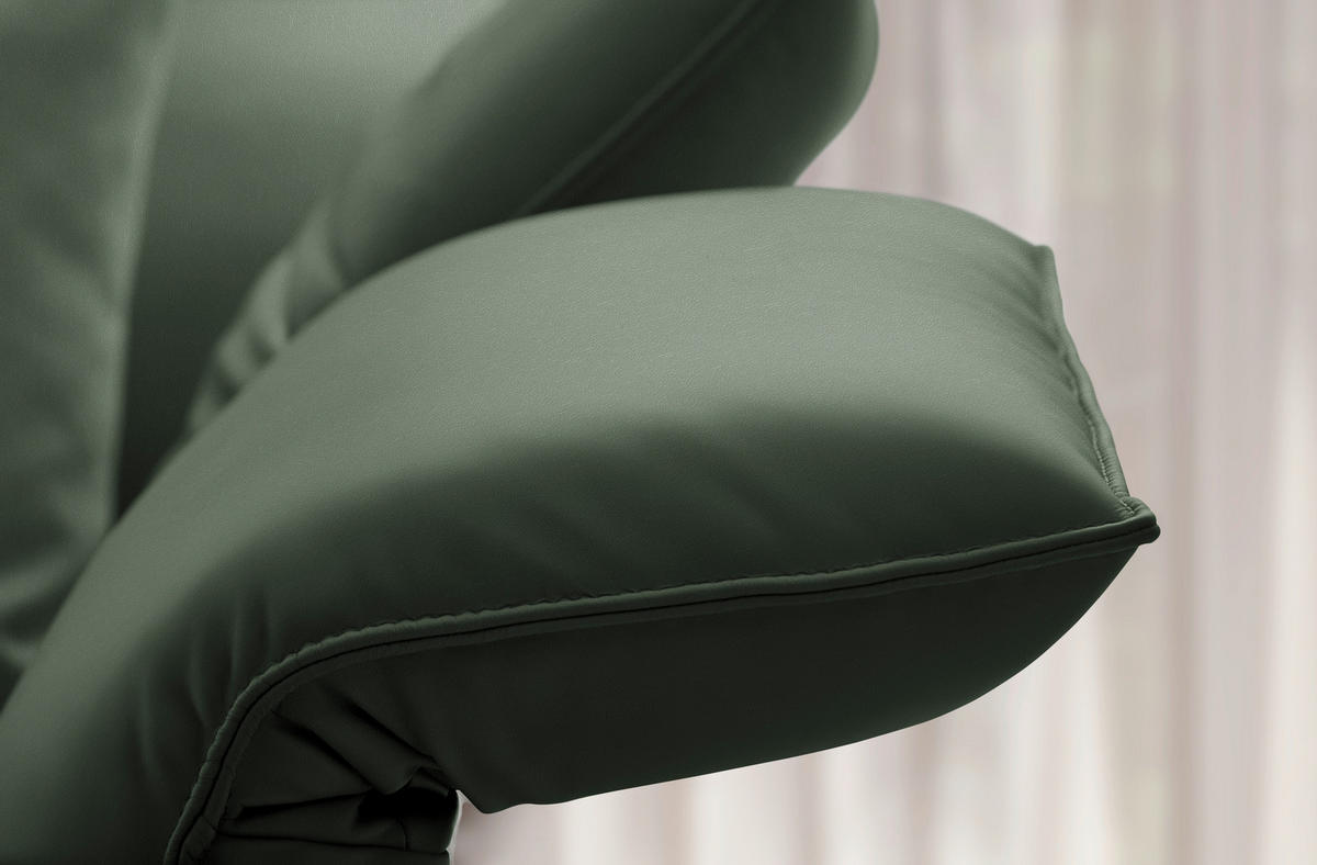 ECKSOFA Echtleder Grün  - Anthrazit/Grün, Design, Leder/Metall (290/230cm) - Johann Jakob