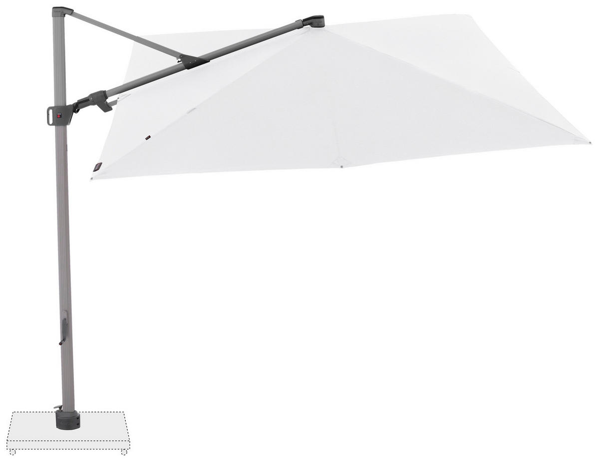 AMPELSCHIRM 275 cm Weiß  - Silberfarben/Alufarben, KONVENTIONELL, Textil/Metall (275/263cm) - KNIRPS