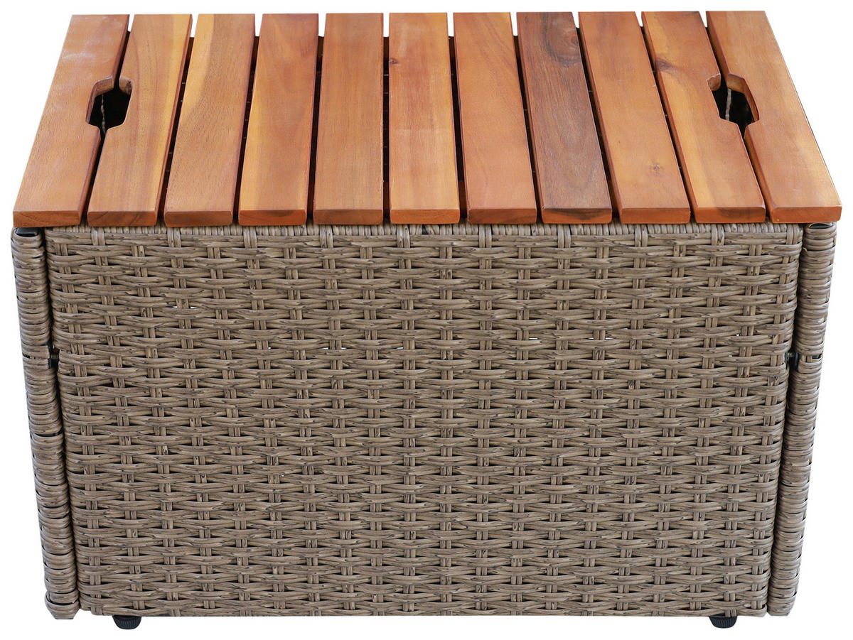 LOUNGE GARNITURA   drvo, metal, plastika, tekstil  siva, boje bagrema, tamno siva    - siva/boje bagrema, Moderno, drvo/metal (113/72/62,5cm) - Ambia Garden