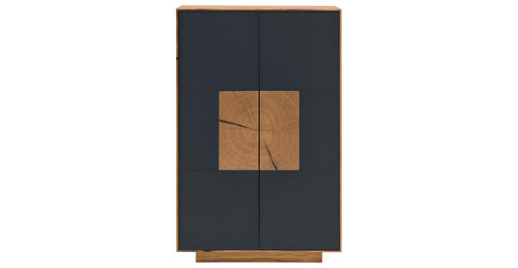 SCHUHSCHRANK  in 72/112/37 cm  - Eichefarben/Anthrazit, MODERN, Glas/Holz (72/112/37cm) - Linea Natura