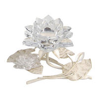 STOJAN NA SVÍČKY  kov, plast, sklo - čiré/šampaňská, Basics, kov/plast (19/11/14cm) - Ambia Home