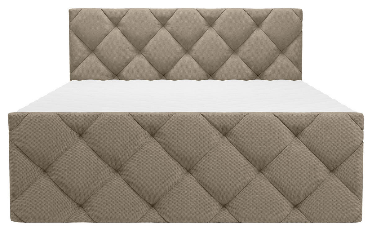 BOXBETT 140/200 cm  in Hellbraun  - Hellbraun/Schwarz, KONVENTIONELL, Kunststoff/Textil (140/200cm) - Carryhome