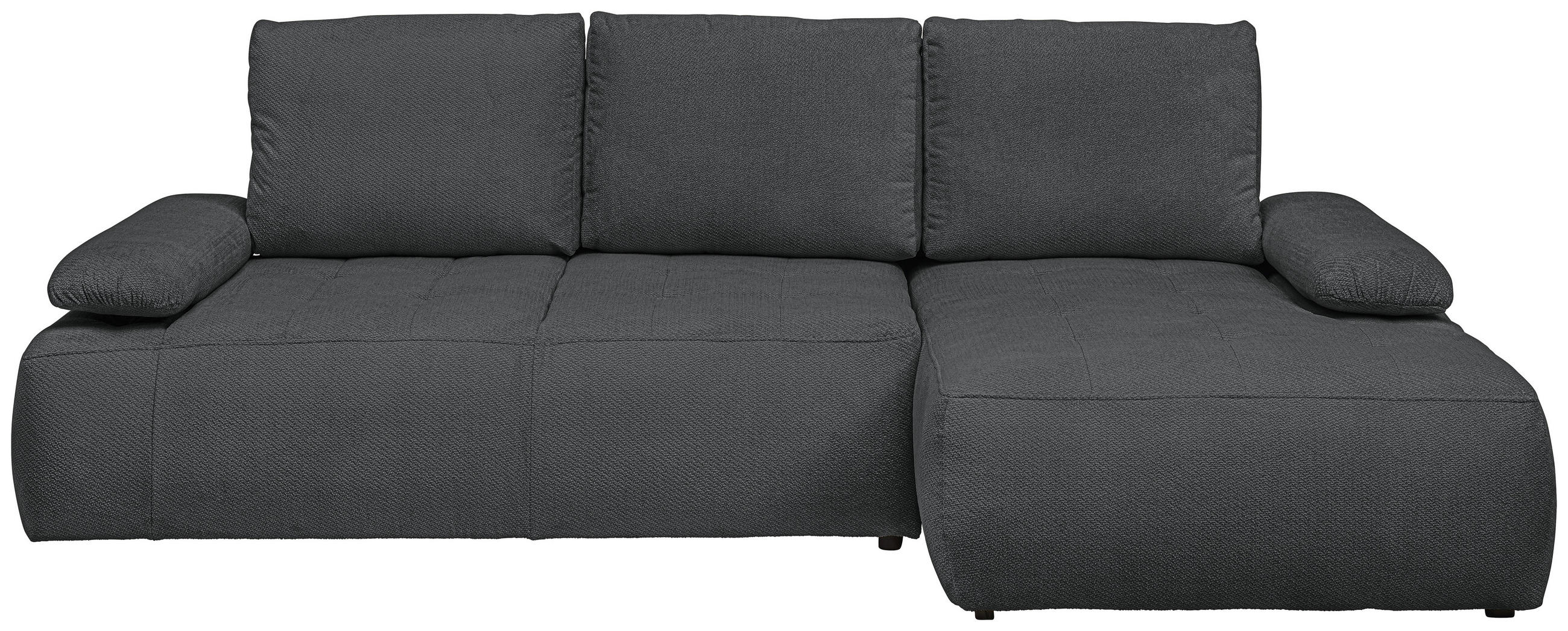 ECKSOFA Dunkelgrau Webstoff  - Dunkelgrau/Schwarz, KONVENTIONELL, Kunststoff/Textil (282/162cm) - Carryhome