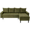 ECKSOFA in Webstoff Dunkelgrün  - Dunkelgrün/Schwarz, Konventionell, Kunststoff/Textil (231/157cm) - P & B