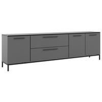 LOWBOARD Soul  in 225/66/40 cm  - Dunkelgrau/Schwarz, MODERN, Holzwerkstoff/Metall (225/66/40cm)