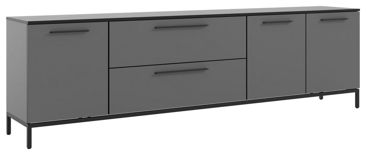 LOWBOARD Soul  in 225/66/40 cm  - Dunkelgrau/Schwarz, MODERN, Holzwerkstoff/Metall (225/66/40cm)