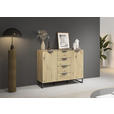SIDEBOARD  in 120/92/42 cm  - Dunkelgrau/Eiche Artisan, Design, Holzwerkstoff/Metall (120/92/42cm) - Xora