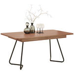 ESSTISCH in Metall, Holzwerkstoff 160(205)/90/76 cm  - Walnussfarben/Schwarz, Design, Holzwerkstoff/Metall (160(205)/90/76cm) - Hom`in