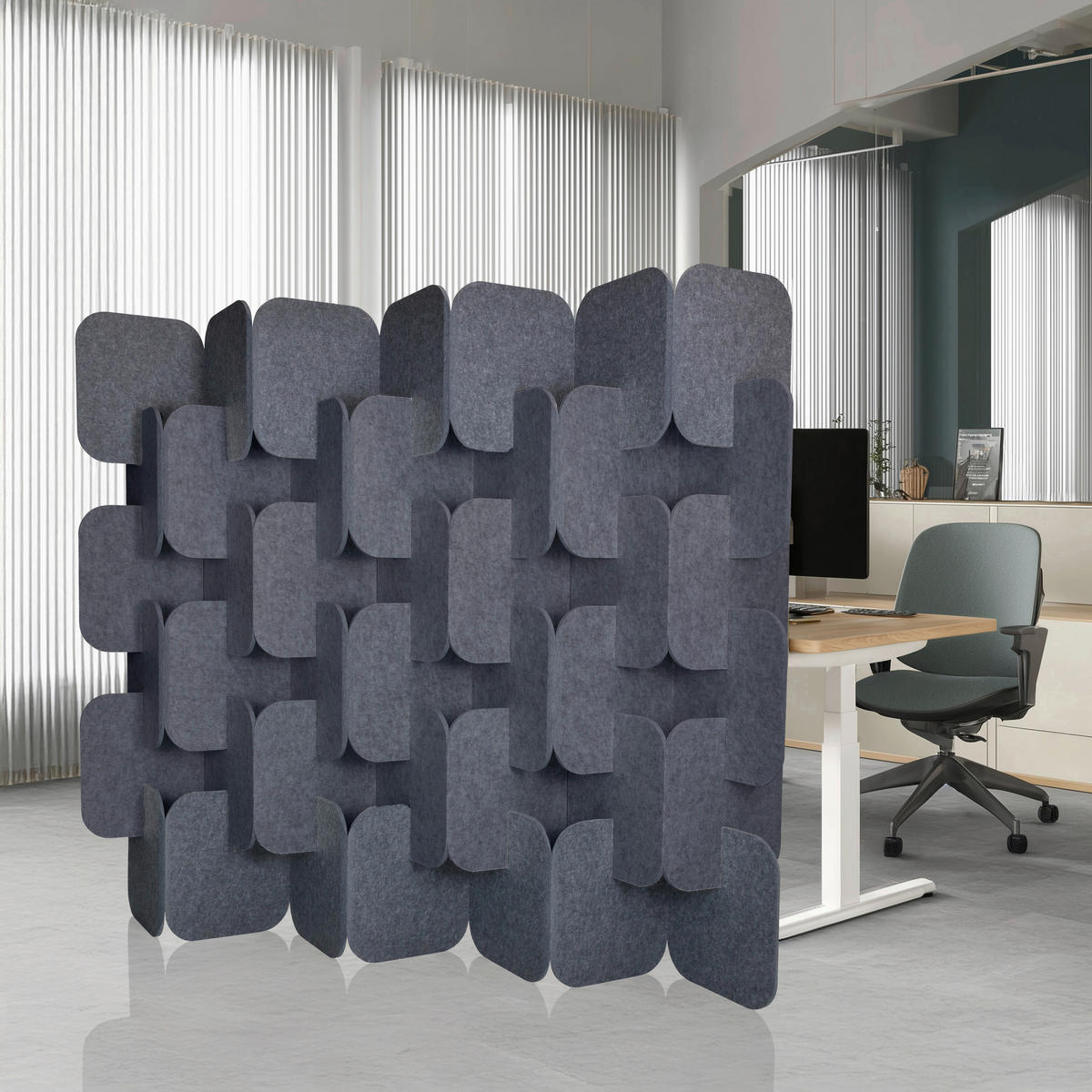 TRENNWAND  in Grau  - Grau, MODERN, Textil (174/164/25cm) - MID.YOU