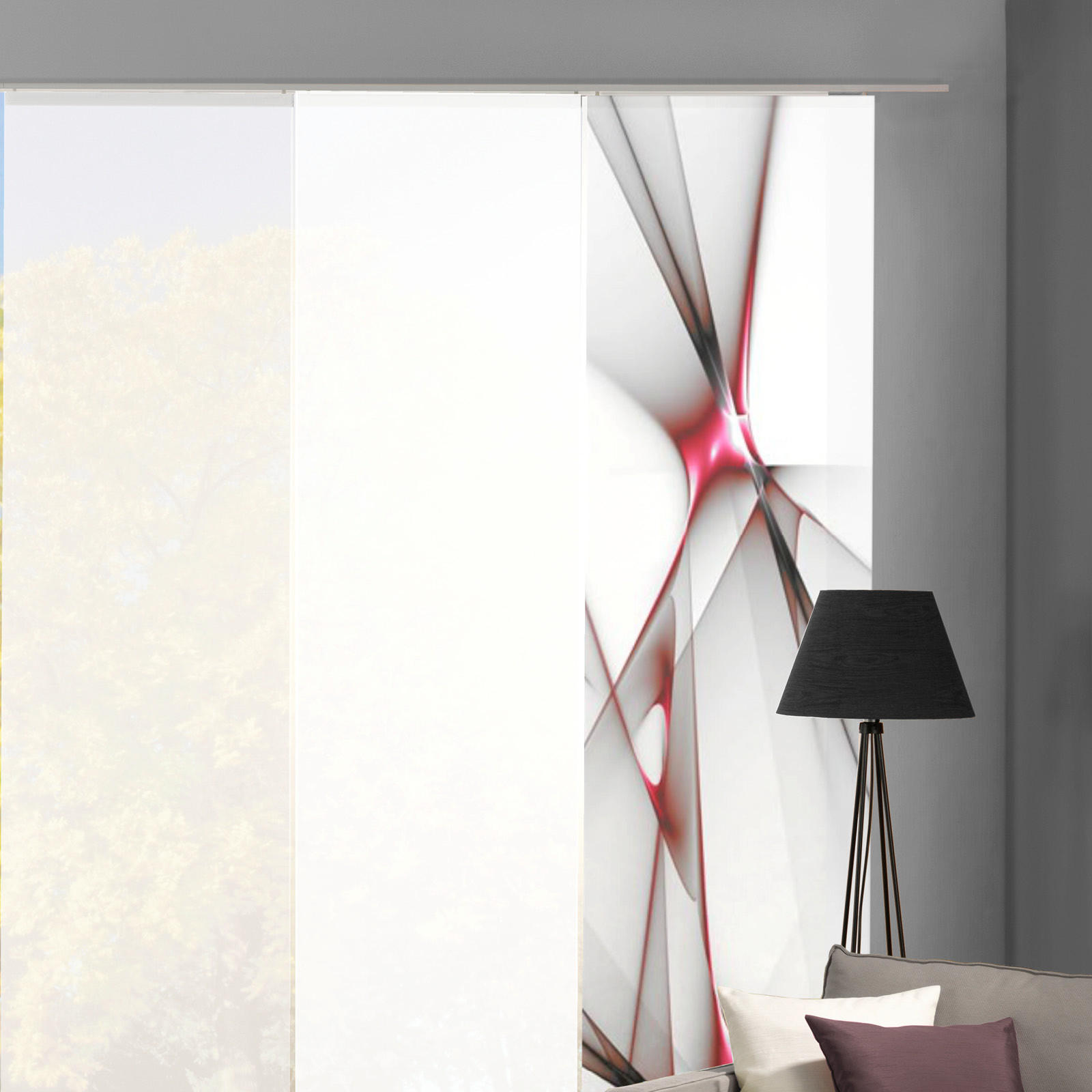 PANELOVÝ ZÁVĚS, 60/245 cm - červená, Basics, textil (60/245cm)
