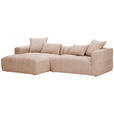 ECKSOFA Rosa Flachgewebe  - Schwarz/Rosa, KONVENTIONELL, Kunststoff/Textil (170/280cm) - Carryhome