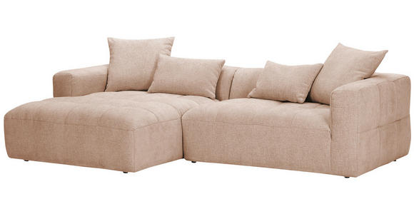 ECKSOFA Rosa Flachgewebe - Schwarz/Rosa, KONVENTIONELL, Kunststoff/Textil (170/280cm) - Carryhome