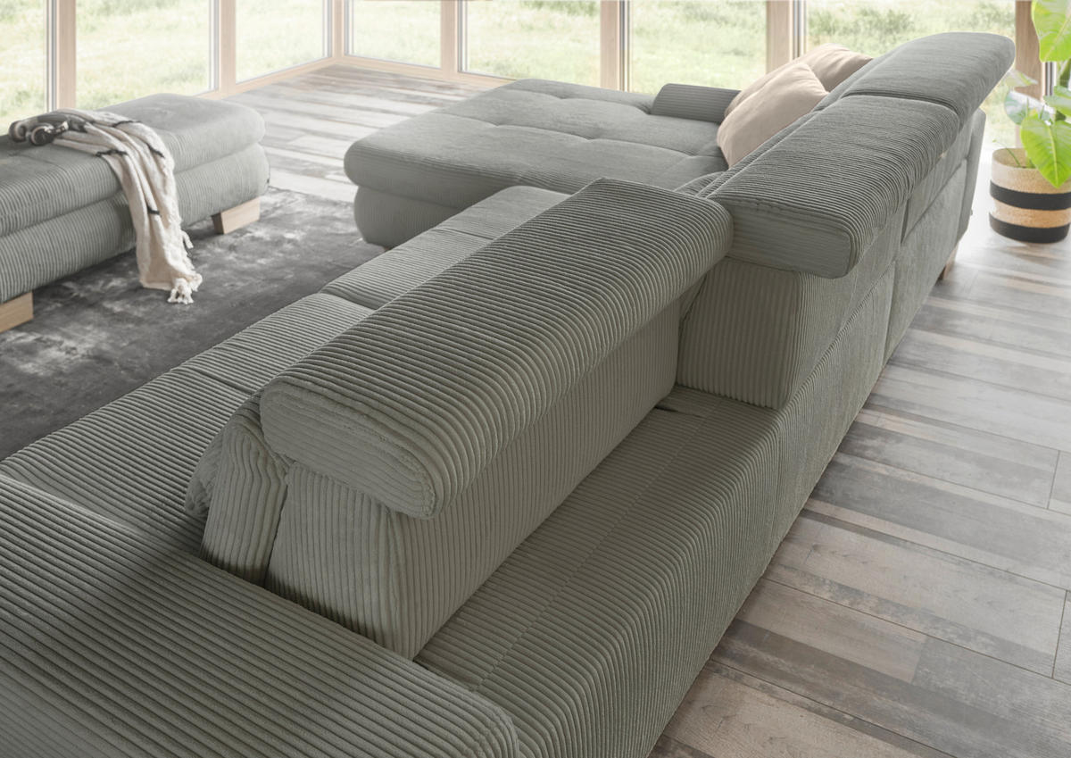 CloseUp von SetOne by Musterring ECKSOFA Olivgrün Cord.