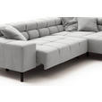 ECKSOFA inkl. Sitzvorzug in Cord Grau  - Schwarz/Grau, Design, Textil/Metall (321/216cm) - Hom`in