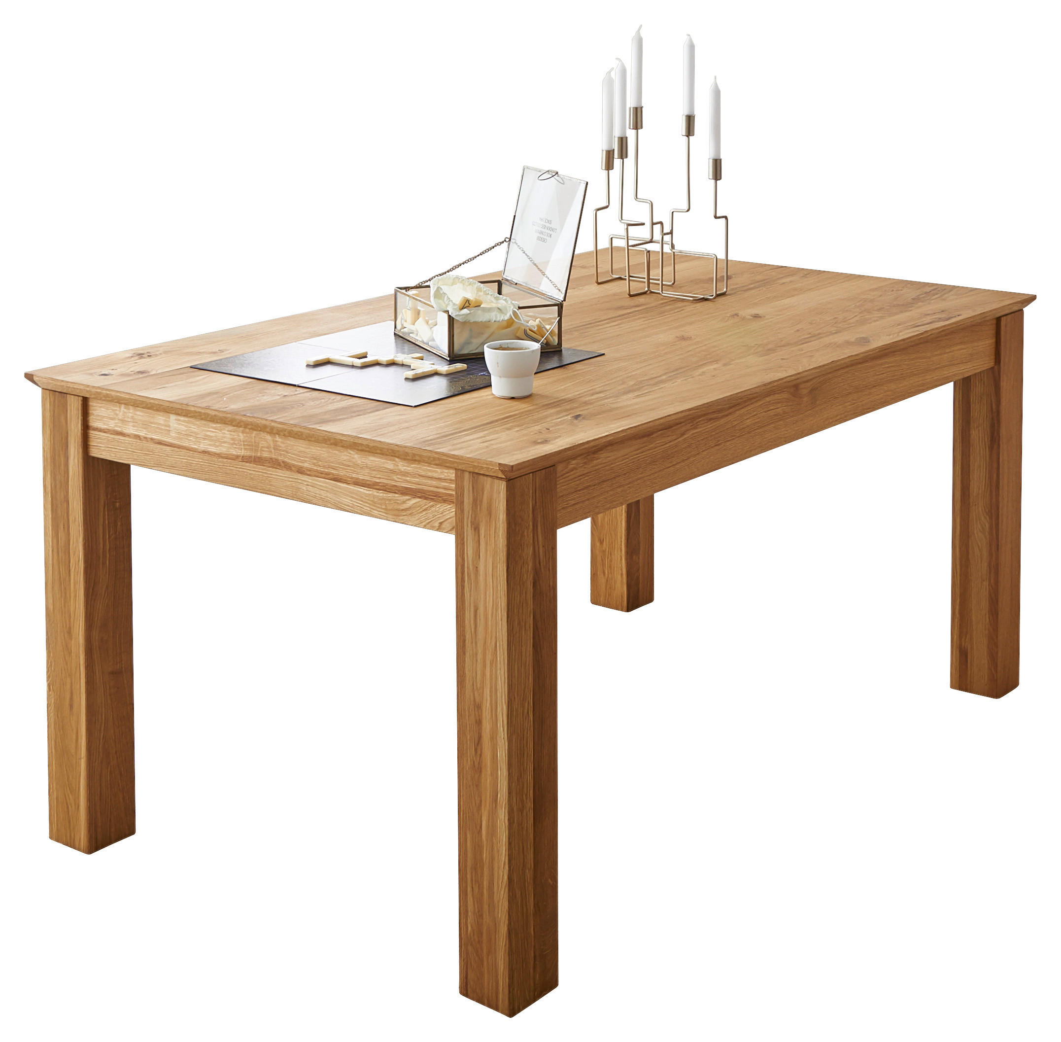 ESSTISCH 160-260/100/76 cm Echtholz  Holz ausziehbar rechteckig Eichefarben  - Eichefarben, KONVENTIONELL, Holz (160-260/100/76cm) - Linea Natura