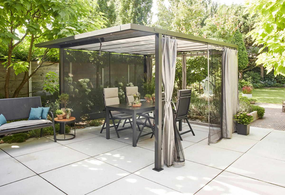 PAVILLON-SEITENTEIL 300/210/0,5 cm   - Anthrazit, Basics, Textil/Metall (300/210/0,5cm) - Siena Garden