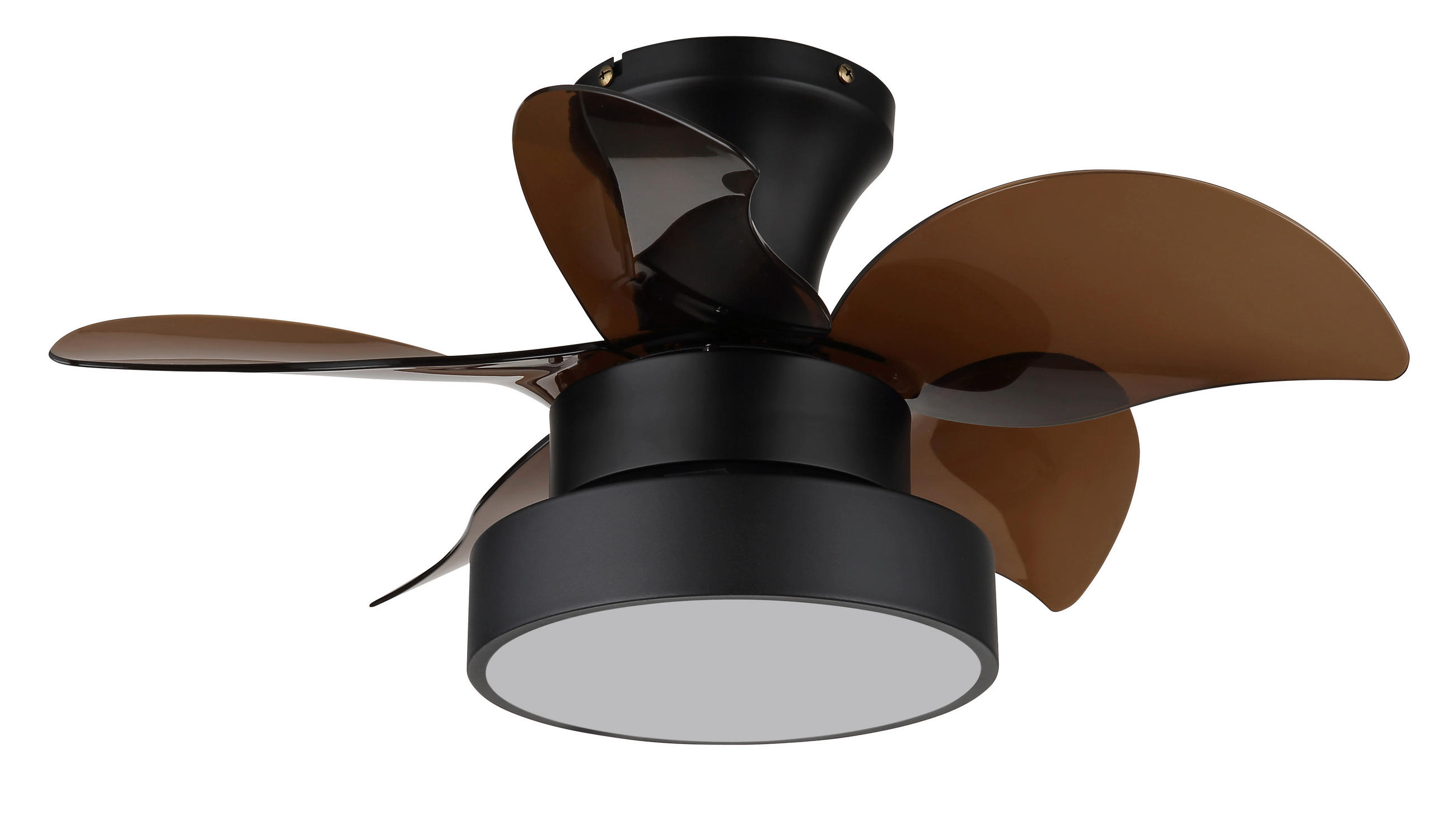 Deckenleuchte mit Ventilator KARI 58/27 cm   - Opal/Schwarz, KONVENTIONELL, Kunststoff/Metall (58/27cm) - Globo