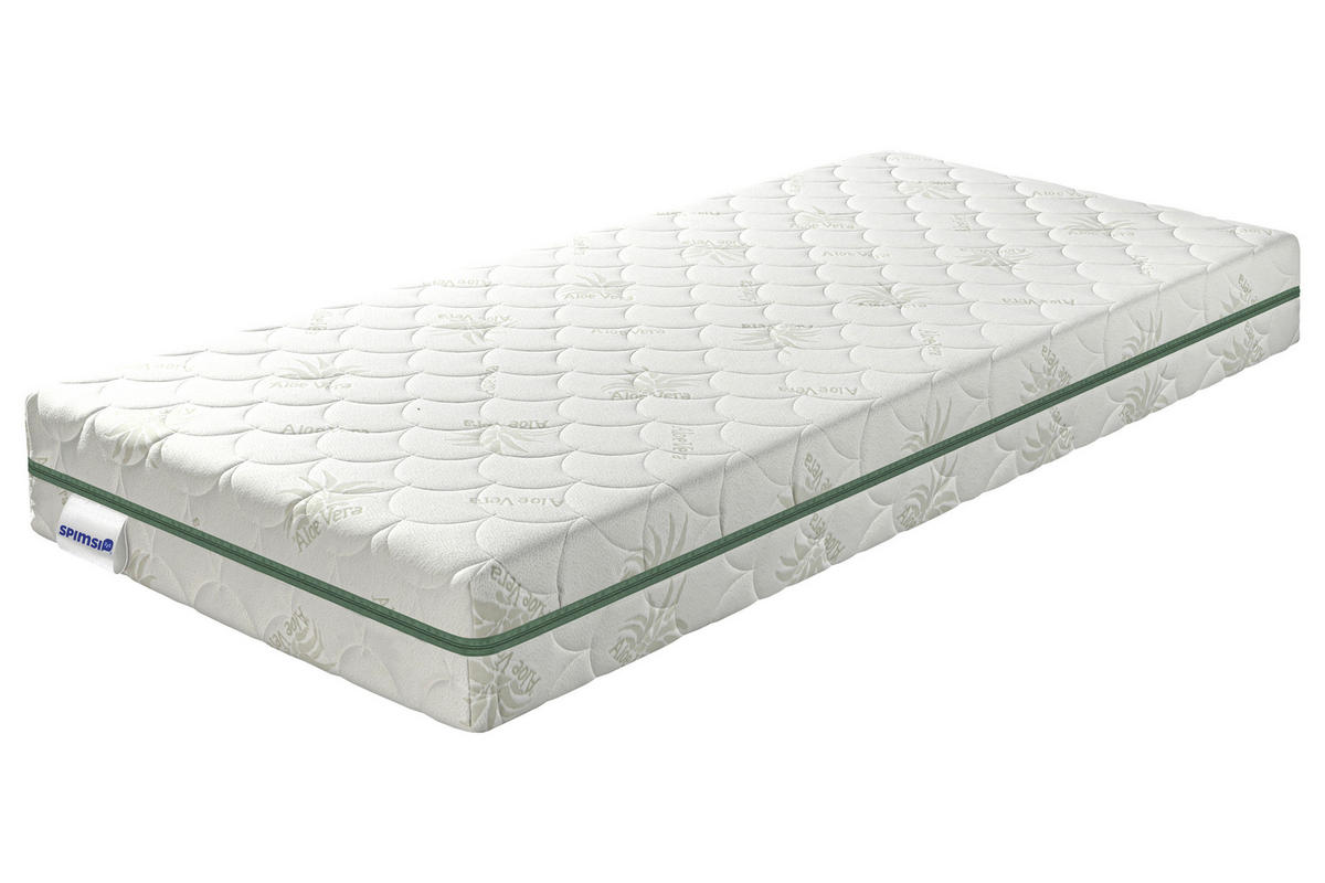 MATRACE ZE STUDENÉ PĚNY, 90/200 cm - bílá/zelená, Lifestyle, textil (90/200cm) - Spimsi