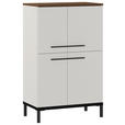 HIGHBOARD melaminharzbeschichtet Schwarz, Nussbaumfarben, Kaschmir  - Kaschmir/Nussbaumfarben, MODERN, Holzwerkstoff/Metall (60/97/34cm) - Xora