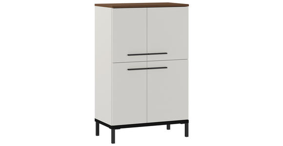 HIGHBOARD melaminharzbeschichtet Schwarz, Nussbaumfarben, Kaschmir  - Kaschmir/Nussbaumfarben, MODERN, Holzwerkstoff/Metall (60/97/34cm) - Xora