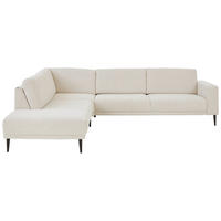 ECKSOFA Dieter Knoll Beige Chenille  - Beige/Schwarz, Design, Textil/Metall (254/303cm) - Dieter Knoll