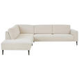 ECKSOFA Dieter Knoll Beige Chenille  - Beige/Schwarz, Design, Textil/Metall (254/303cm) - Dieter Knoll