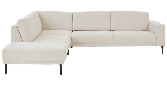 ECKSOFA Dieter Knoll Beige Chenille  - Beige/Schwarz, Design, Textil/Metall (254/303cm) - Dieter Knoll