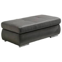 HOCKER Mikrofaser Grau  - Silberfarben/Grau, Design, Textil/Metall (129/47/64cm) - Beldomo Style