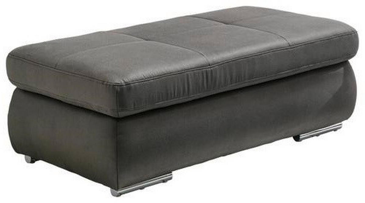HOCKER Mikrofaser Grau  - Silberfarben/Grau, Design, Textil/Metall (129/47/64cm) - Beldomo Style
