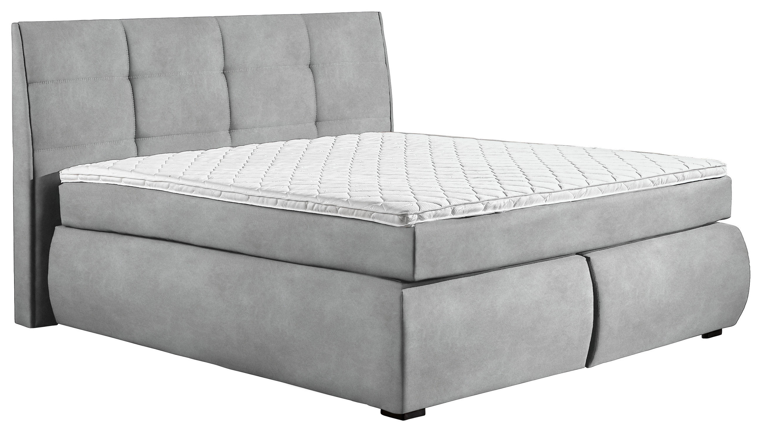 BOXSPRINGBETT 160/200 cm  in Hellgrau  - Wengefarben/Hellgrau, KONVENTIONELL, Holz/Textil (160/200cm) - Xora