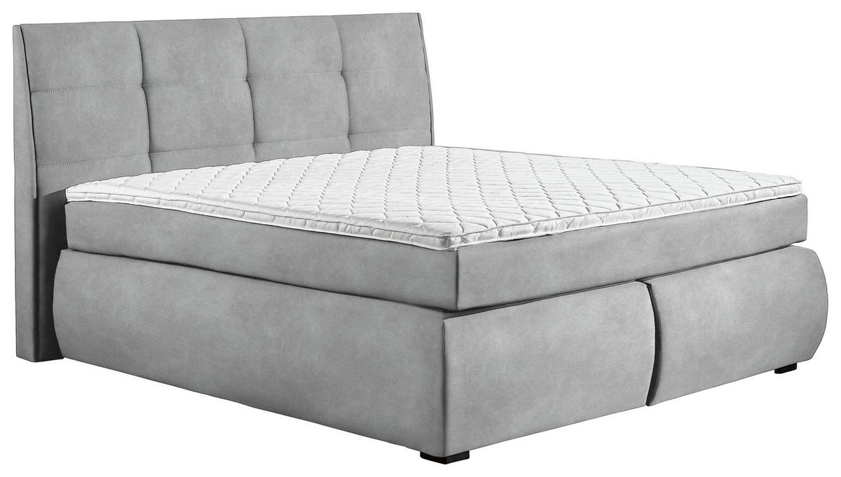 BOXSPRINGBETT 180/200 cm  in Hellgrau  - Wengefarben/Hellgrau, KONVENTIONELL, Holz/Textil (180/200cm) - Xora