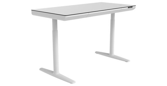 SCHREIBTISCH 140/70/73-118 cm in Weiß - Weiß, Design, Holzwerkstoff/Kunststoff (140/70/73-118cm) - Novel