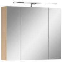 SPIEGELSCHRANK 76/71/18 cm  - Eichefarben, MODERN, Glas/Holzwerkstoff (76/71/18cm) - Xora