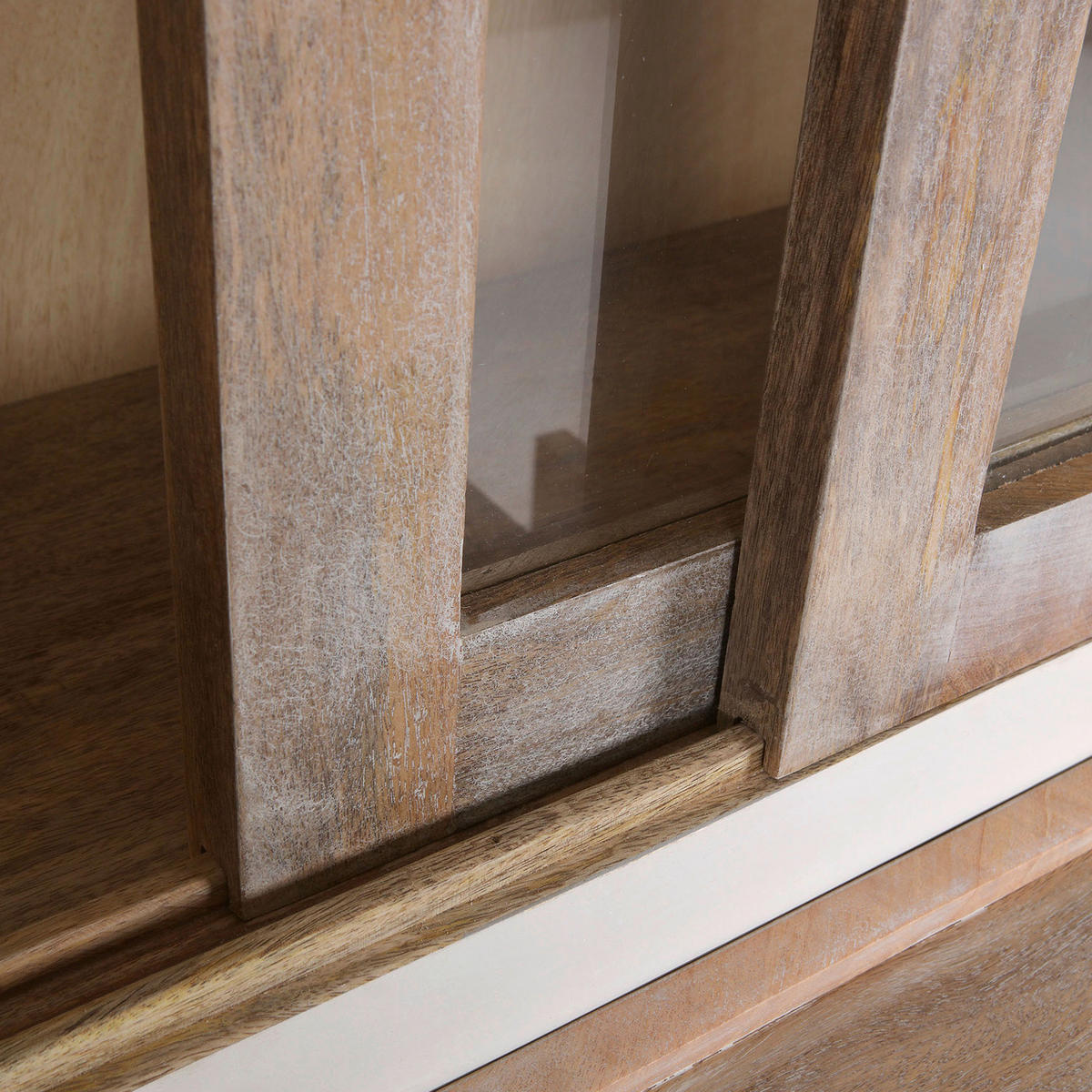 BUFFET 200/200/40 cm  in Naturfarben, Weiß  - Schwarz/Naturfarben, Design, Holz/Metall (200/200/40cm) - Landscape