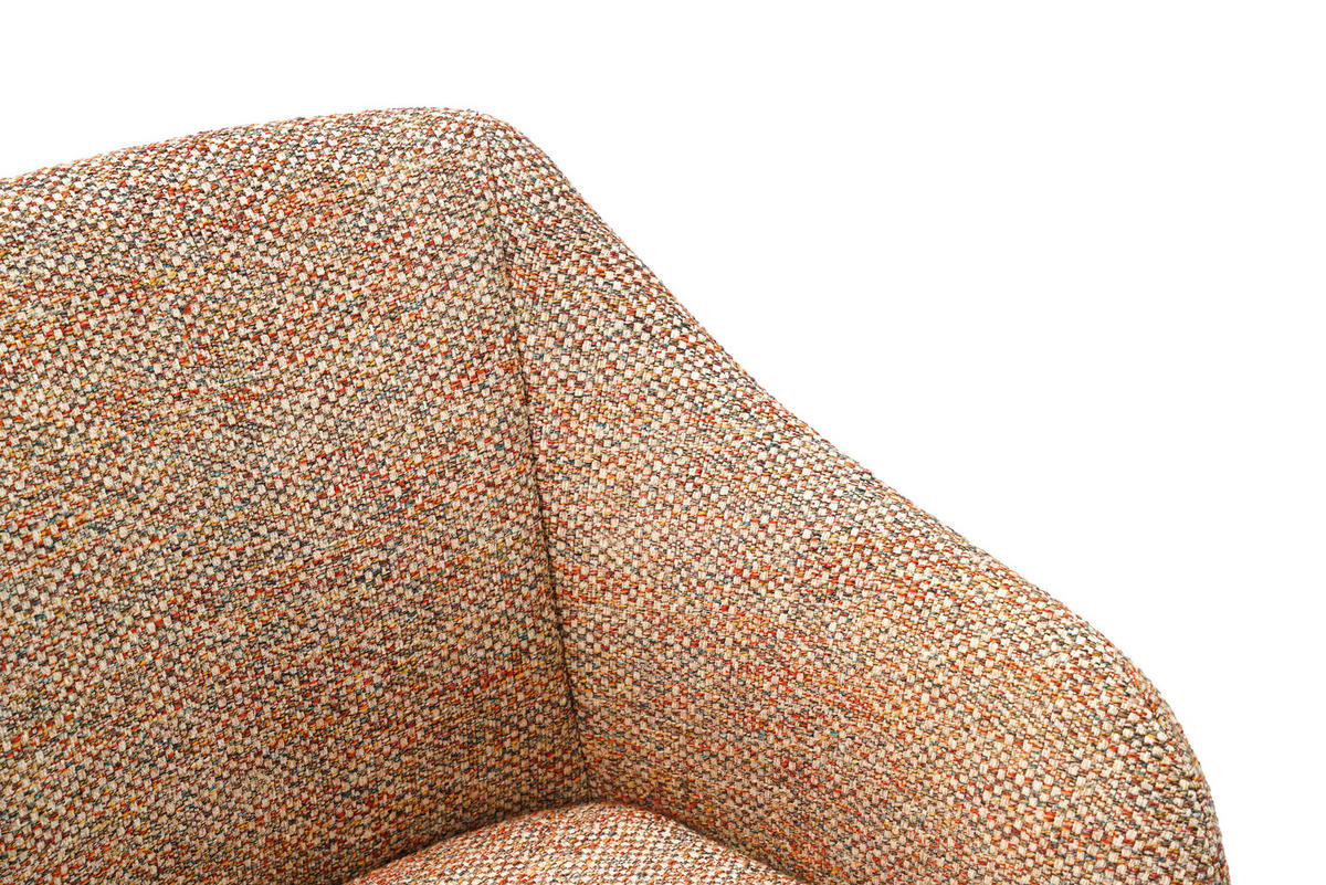 ARMLEHNSTUHL  in Eisen Webstoff  - Terracotta/Schwarz, Design, Textil/Metall (61/83/61,5cm) - Cassando