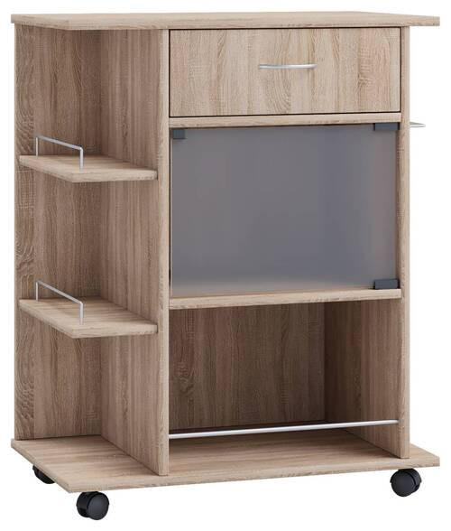 ALLZWECKWAGEN Sonoma Eiche  - Sonoma Eiche, Design, Glas/Holzwerkstoff (65/39/80cm) - MID.YOU