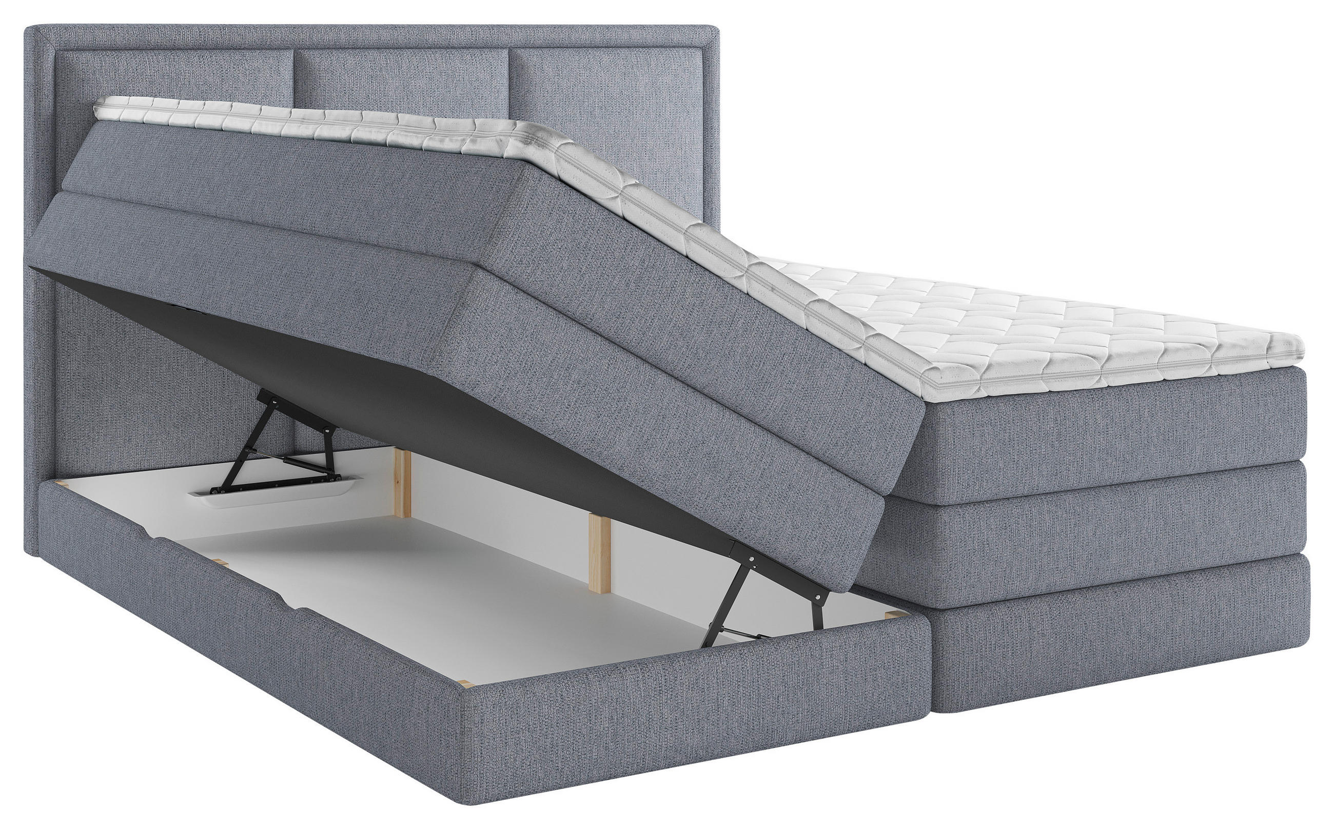 BOXSPRINGBETT 140/200 cm  in Blau  - Blau, Design, Holzwerkstoff/Kunststoff (140/200cm) - MID.YOU