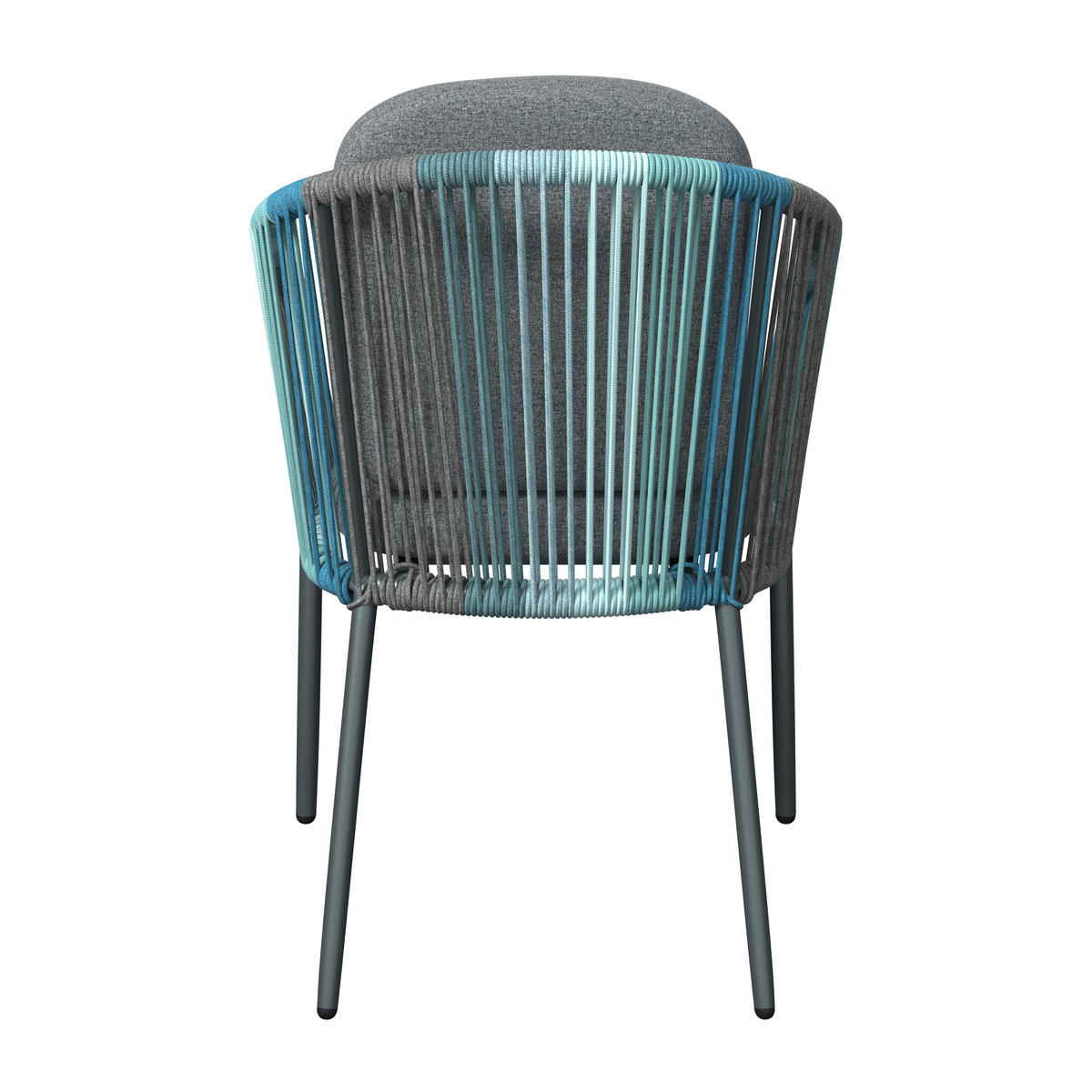 STAPELSESSEL in Metall, Textil Blau, Grau, Dunkelgrau  - Blau/Dunkelgrau, Design, Textil/Metall (58,5/79,5/61,5cm) - Amatio