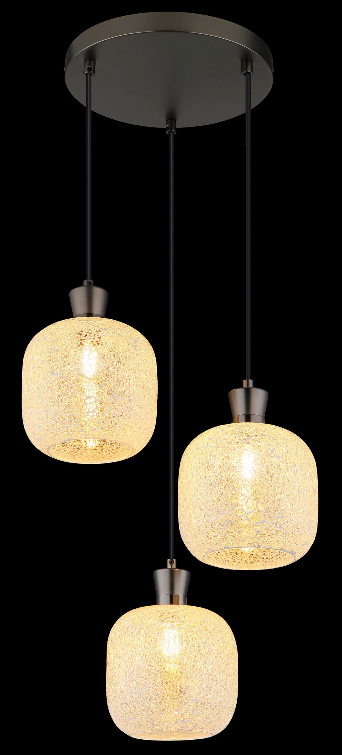 HÄNGELEUCHTE 30/120 cm  - Klar/Schwarzchrom, Design, Glas/Kunststoff (30/120cm) - Globo