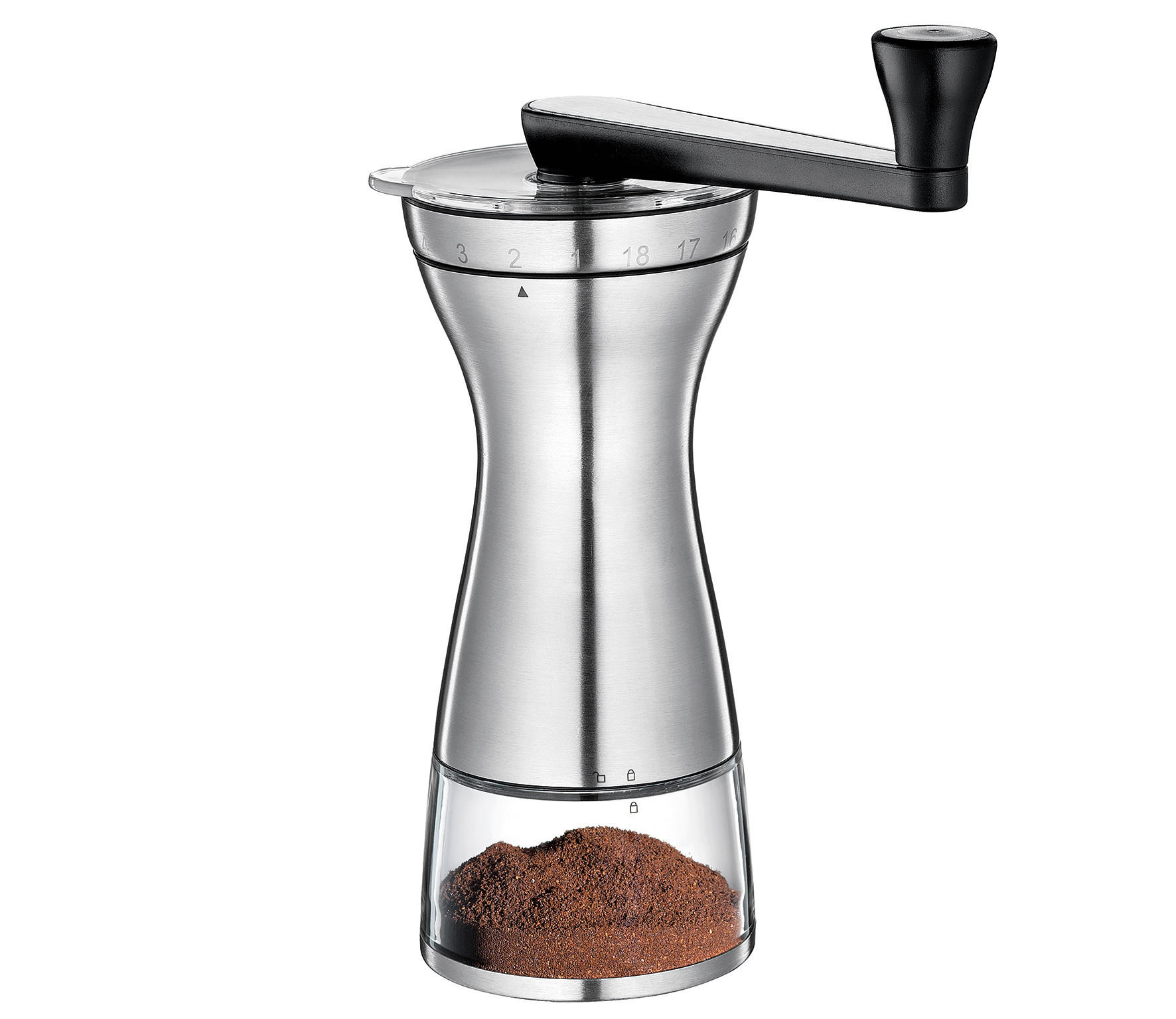 Zassenhaus Kaffeemühle Manaos Edelstahl, Schwarz 24 cm