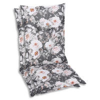 SESSELAUFLAGENSET Blume  - Anthrazit/Weiß, Basics, Textil (50/9/120cm)